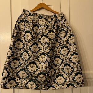 Current Air Green and Cream Floral Midi Skirt
